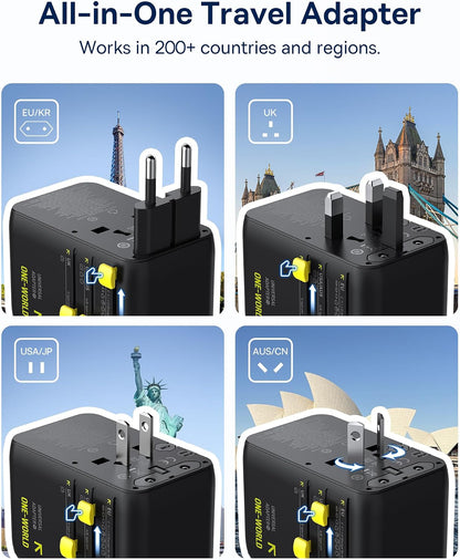Baseus 70W Universal Travel Adapter, 6-in-1 International Plug Adapter