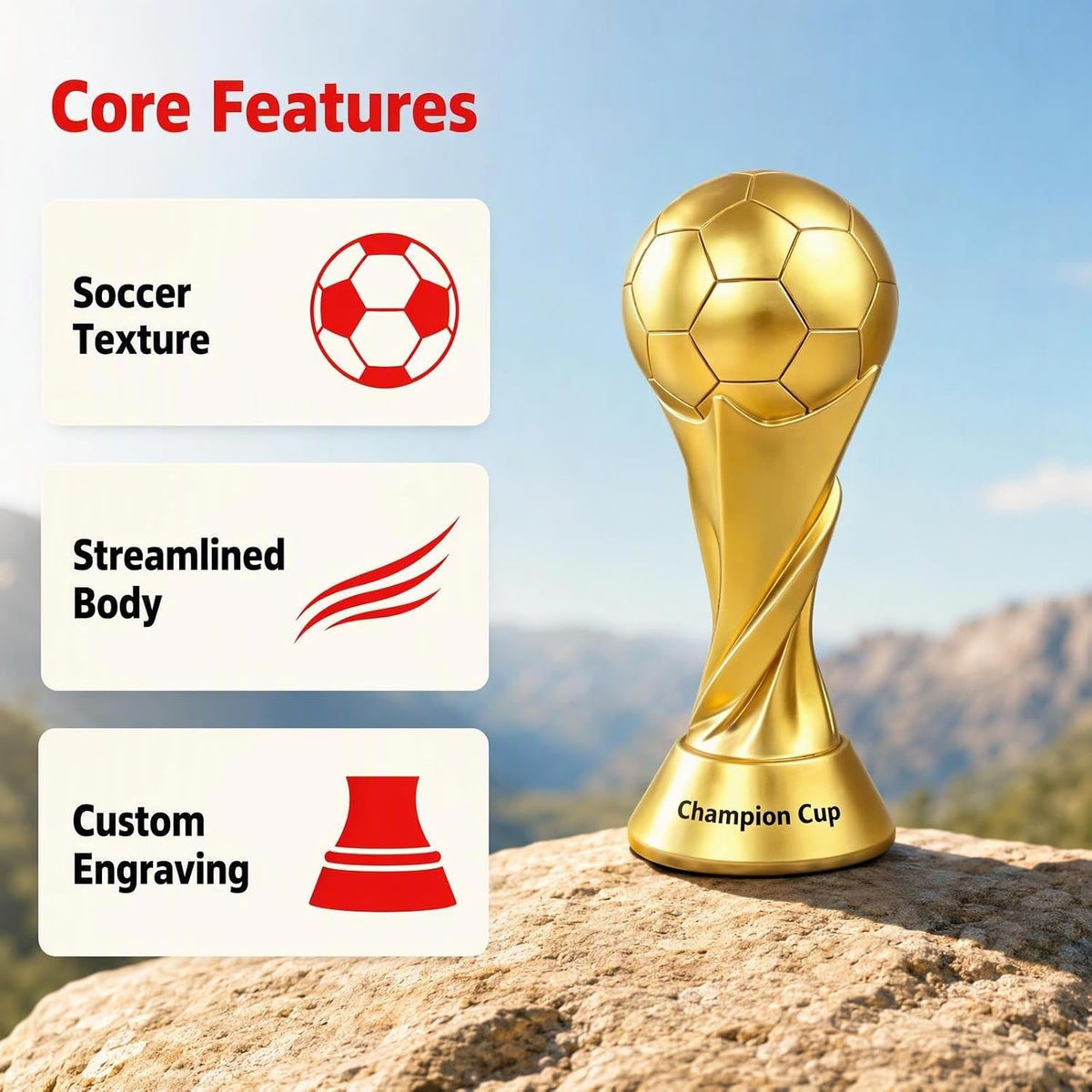 5 inch Tall World Soccer Trophy Cup Award Champion Trophy