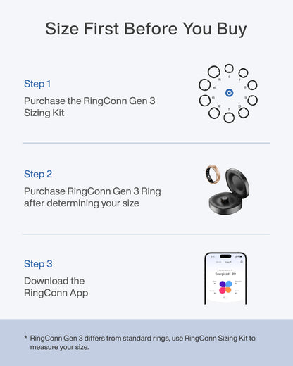 RingConn Gen 3 Smart Ring - Vascular Trends(Size 8, Future Silver)