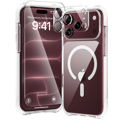 toushion 3 in 1 for iPhone 15 Plus Case Transparent