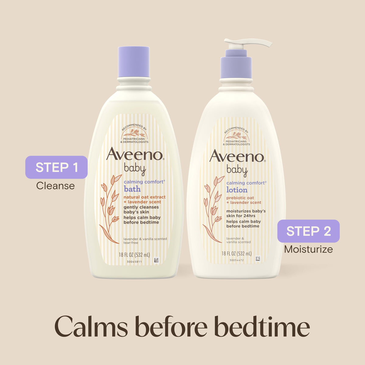 Aveeno Baby Calming Comfort Bath & Body Wash, Lavender & Vanilla, 8 fl oz