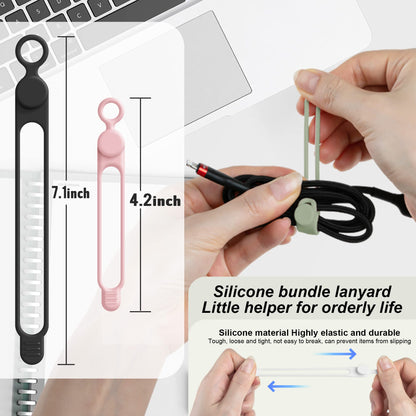 Silicone Cable Ties, Cord Organizer Cable Management,2Sizes-Grey