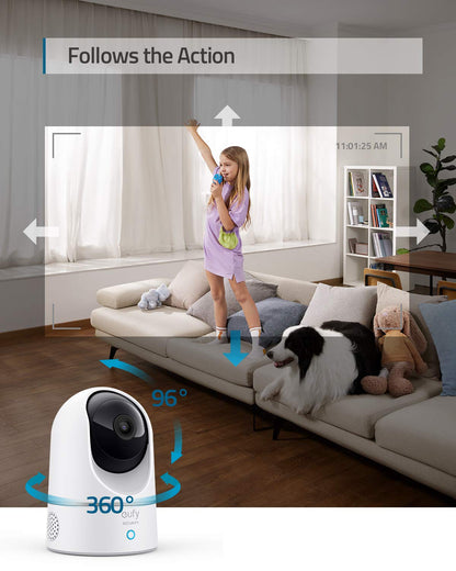 eufy Security Indoor Cam E220, Dog/Pet Camera, Pan and Tilt