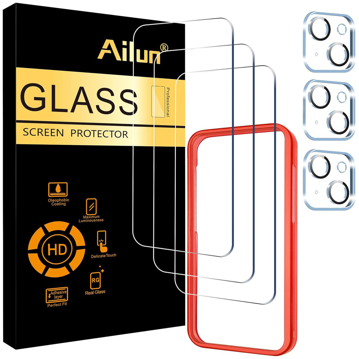 Ailun Screen Protector + Camera Lens Protector for iPhone 16 Pro Max