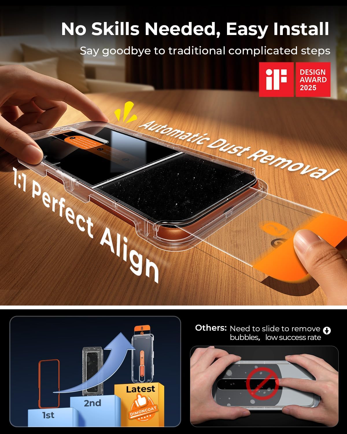 DIMONCOAT Top 9H++ 2 Pack for iPhone 17 Pro Privacy Screen Protector 6.3''