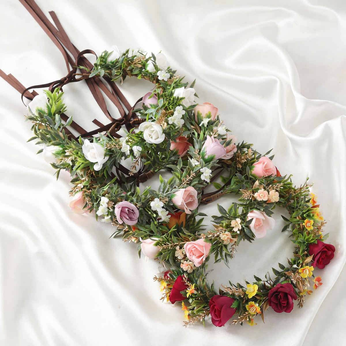Pink Bohemian Flower Crown, Fairy Babys Breath Flower Headband