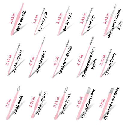 MINKINH Nail Clippers Set Manicure Pedicure Kit, 26-Piece Stainless Steel