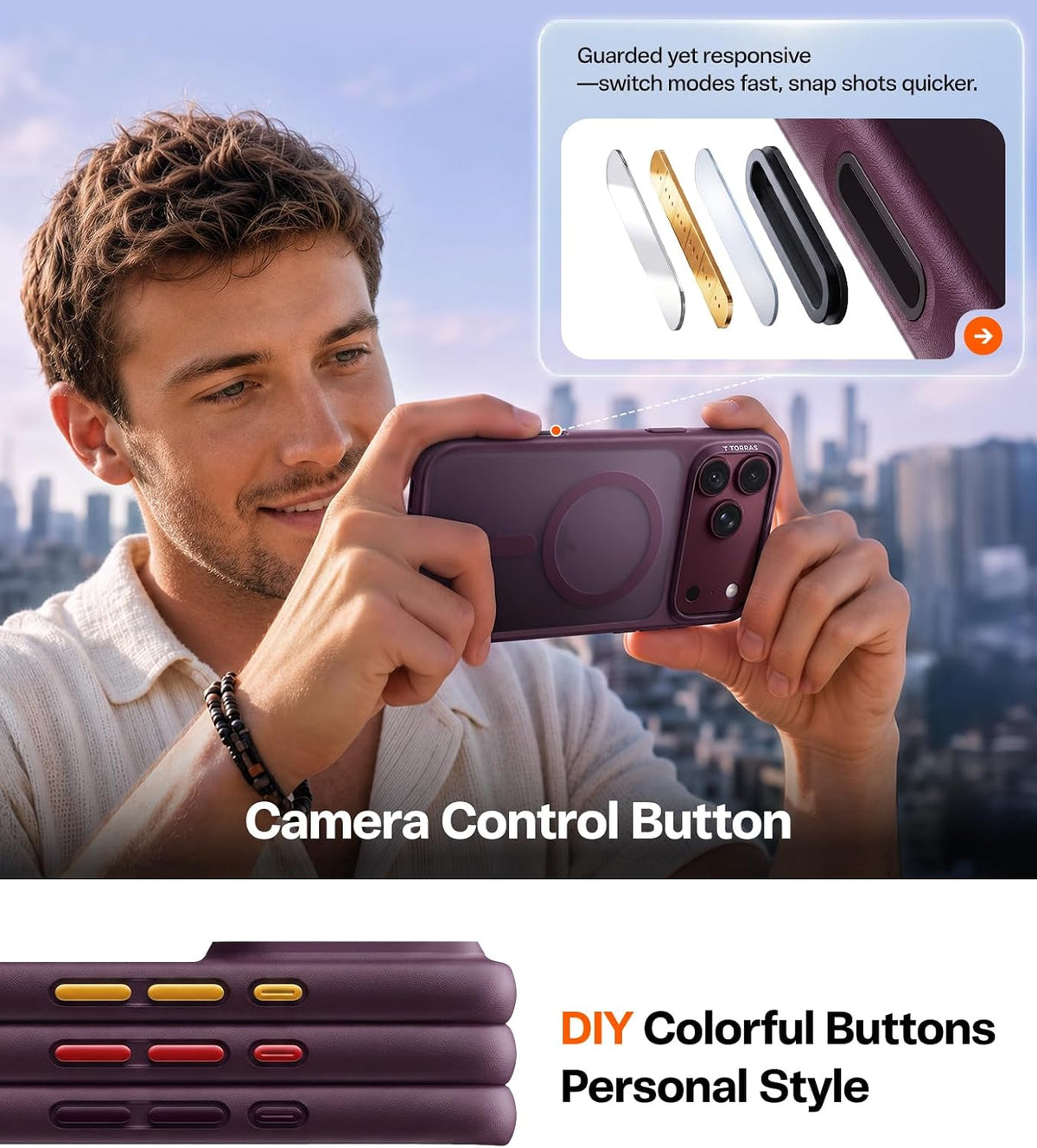 TORRAS Stronger Magnetic & Shockproof for iPhone 18 Pro Max Case Burgundy