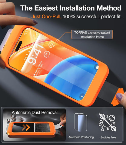 TORRAS Military-Grade Unbreakable for iPhone 18 Pro Screen Protector 2-Pack