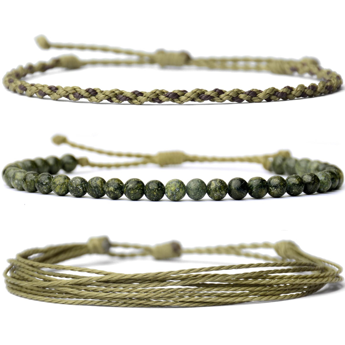 Mezcla Vida Handmade Natural Stone Beaded Healing Bracelet Gift for Men Adjustable Rope String Bracelet