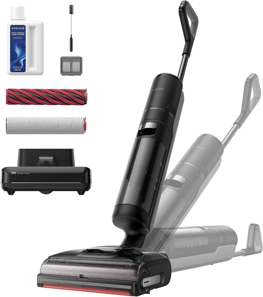 DREAME H15 Pro CarpetFlex Cordless Vacuum Mop, Wet Dry Vacuum Cleaner with Dual Brushes for Hard Floors & Carpet, Tangle-Free Hair-Cutting, 23kPa Suction, 180° Lie-Flat Floor Washer, 194°F Fast Drying