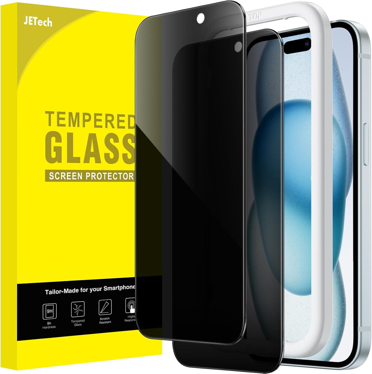 JETech Privacy Screen Protector for iPhone 16 Pro Max, 2-Pack