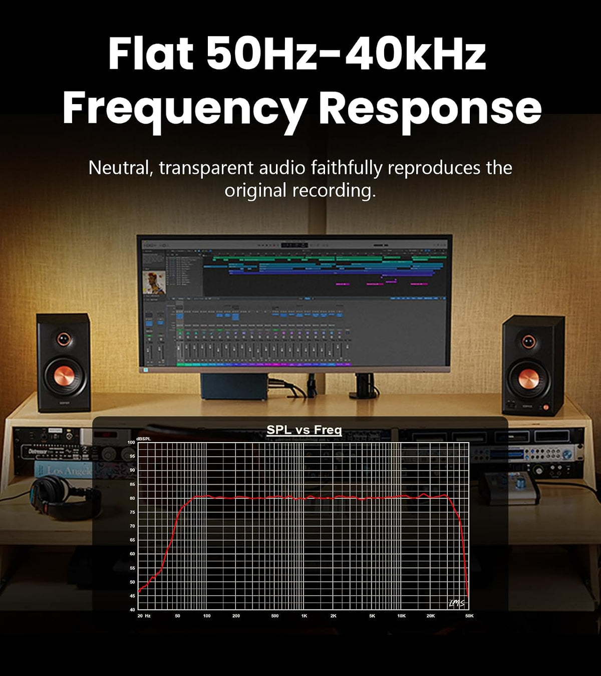 Edifier MR4.5 Bi-Amped Studio Monitor, 80W RMS Bookshelf Speakers - Black