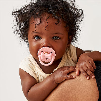 Itzy Ritzy Natural Rubber Pacifiers for 0–6 Mos, Set of 2, Blossom/Rosewood