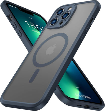ImpactStrong Magnetic Guard Designed for iPhone 17 Air Case [Camera Protection] [Military Grade Drop Tested] [Compatible with MagSafe] Slim Translucent Matte Phone Case (6.6") - Navy Blue