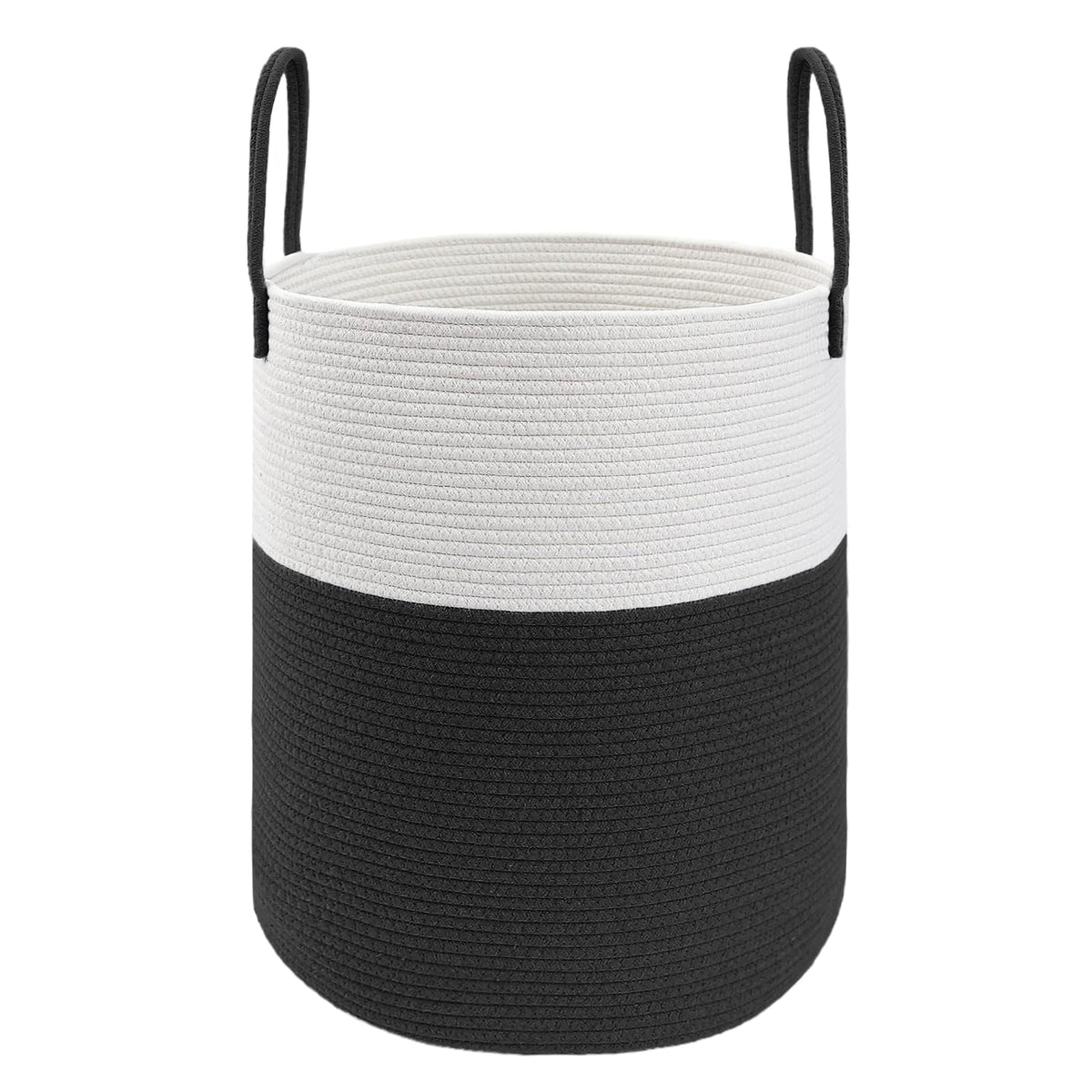 JMvicyroam 80L Nursery Hamper, Cotton Rope Laundry Basket, Brown&Black