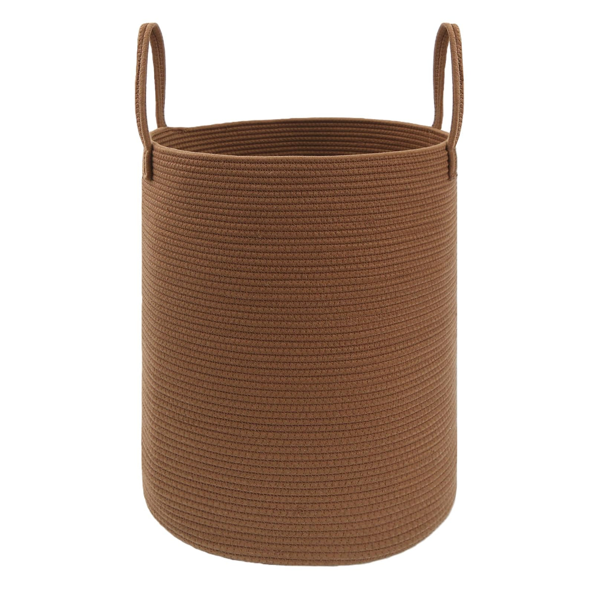 JMvicyroam 80L Nursery Hamper, Cotton Rope Laundry Basket, Brown&Black