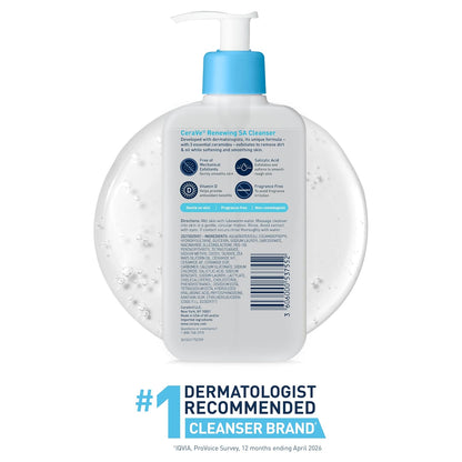 CeraVe Renewing Salicylic Acid Cleanser, Gentle Exfoliating Face Wash, 16oz