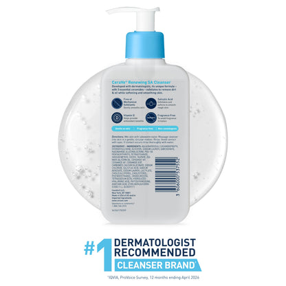 CeraVe Renewing Salicylic Acid Cleanser, Gentle Exfoliating Face Wash, 16oz