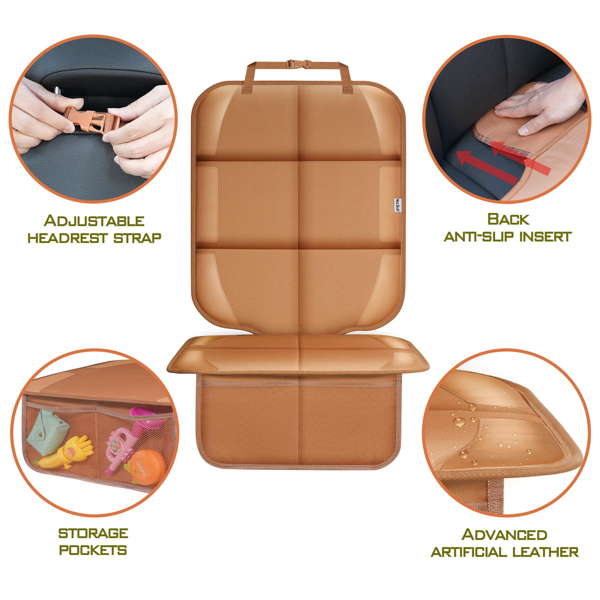 Meolsaek Car Seat Protector for Child Car Seat，Non-Slip Backing No Imprints