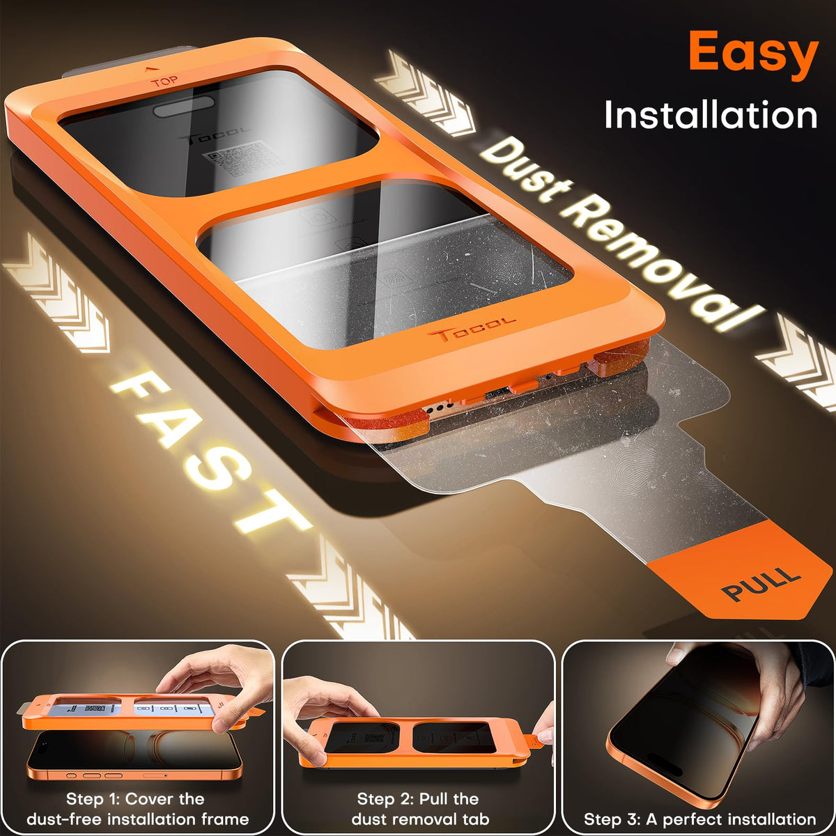 TOCOL for iPhone 17 Screen Protector, Easy Installation