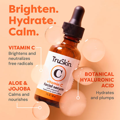 TruSkin Brightening Vitamin C Serum for Face with Hyaluronic Acid - 2 fl oz