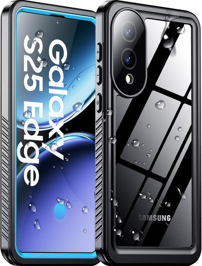 Temdan Compatible with iPhone 17 Pro Case,Waterproof Built-in Screen & Camera Protector IP68 Underwater Full Body 17FT Military Dropproof Shockproof Phone Case 6.3"-Blue/Clear