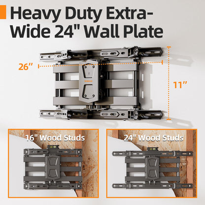 55 65 75 85 inch Tilting TV Wall Mount for 32-90 '' TVs, Low Profile TV Mount Bracket, Safe Lock & Quick Release,Max VESA 600x400mm, 24 inch Studs,132 lbs, Fit Most 55+ 75+ 85+ 86 TVs
