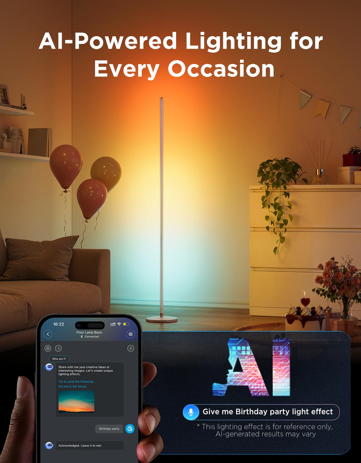 Govee RGBIC Floor Lamp Basic, 1000lm LED Corner Lamp