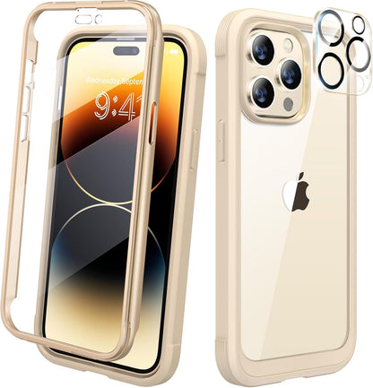 Diaclara Designed for iPhone 15 Plus Case 6.7 Inch, Full-Body Clear Bumper Cases w/Built-in Screen Protector, 360 Protective Rugged Case + Glass Camera Lens Protector,Mint Green