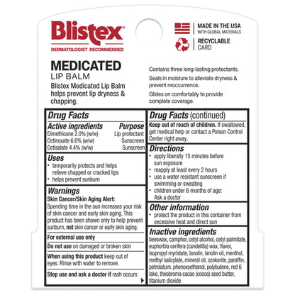 Blistex Medicated Mint Lip Balm, 0.15 Oz