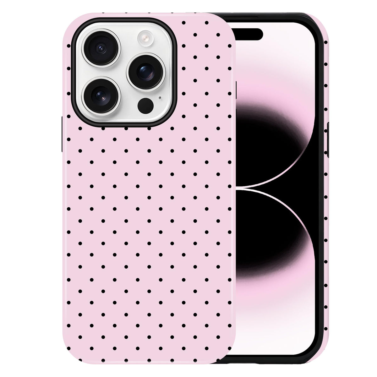 Polka Dot Pattern Phone Case for iPhone 17 6.3", White