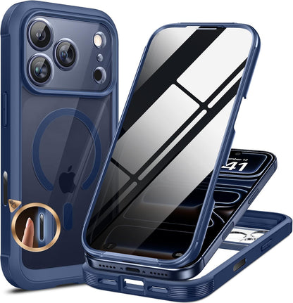 Miracase for iPhone 17 Pro Privacy Series Case, Magsafe, Deep Blue