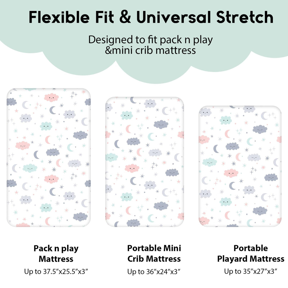 Yoofoss 2-Pack Baby Crib Sheets for Boys Girls 52x28 (Green+Leaf)