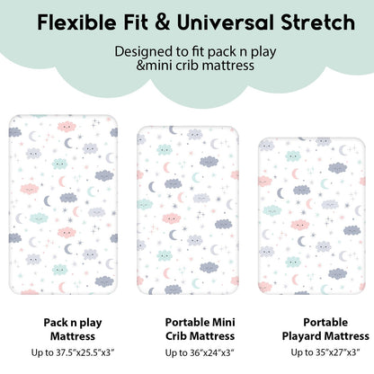 Yoofoss 2-Pack Baby Crib Sheets for Boys Girls 52x28 (Green+Leaf)