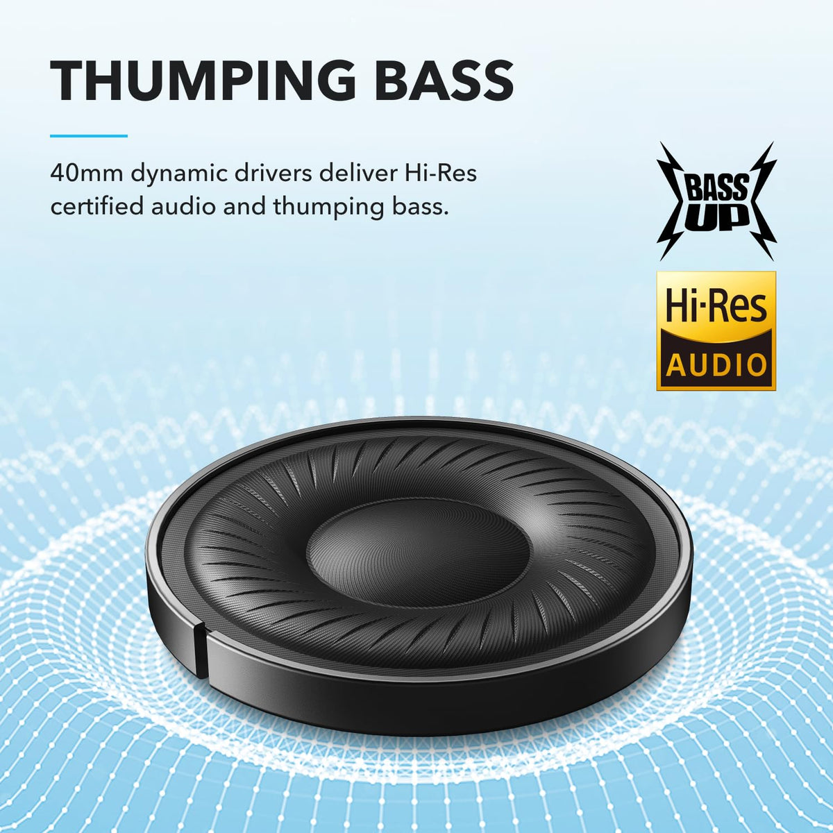 soundcore by Anker Q20i Hybrid Active Noise Cancelling Headphones, Black