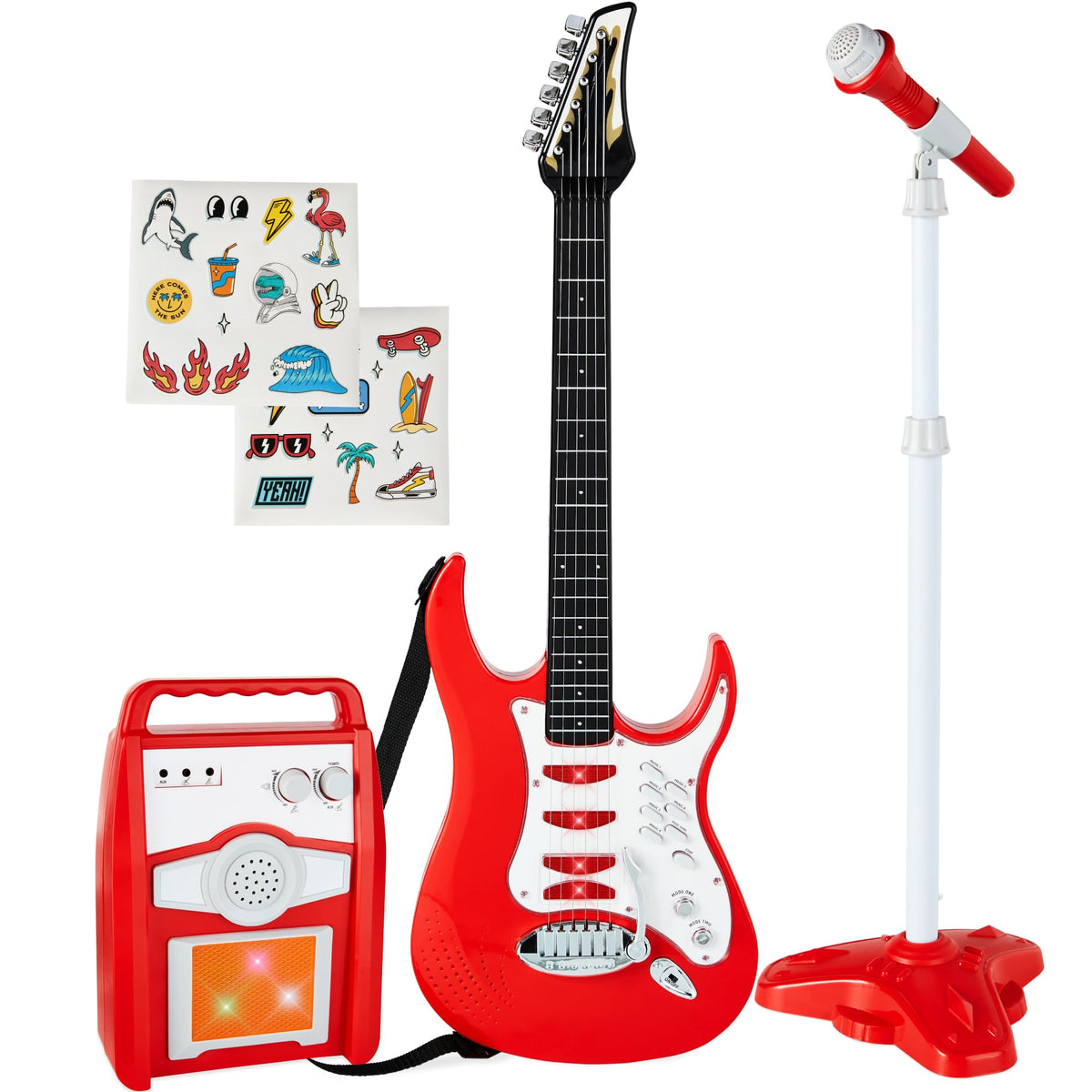 Best Choice Products Kids Guitar Set with Microphone & Amp, Pink