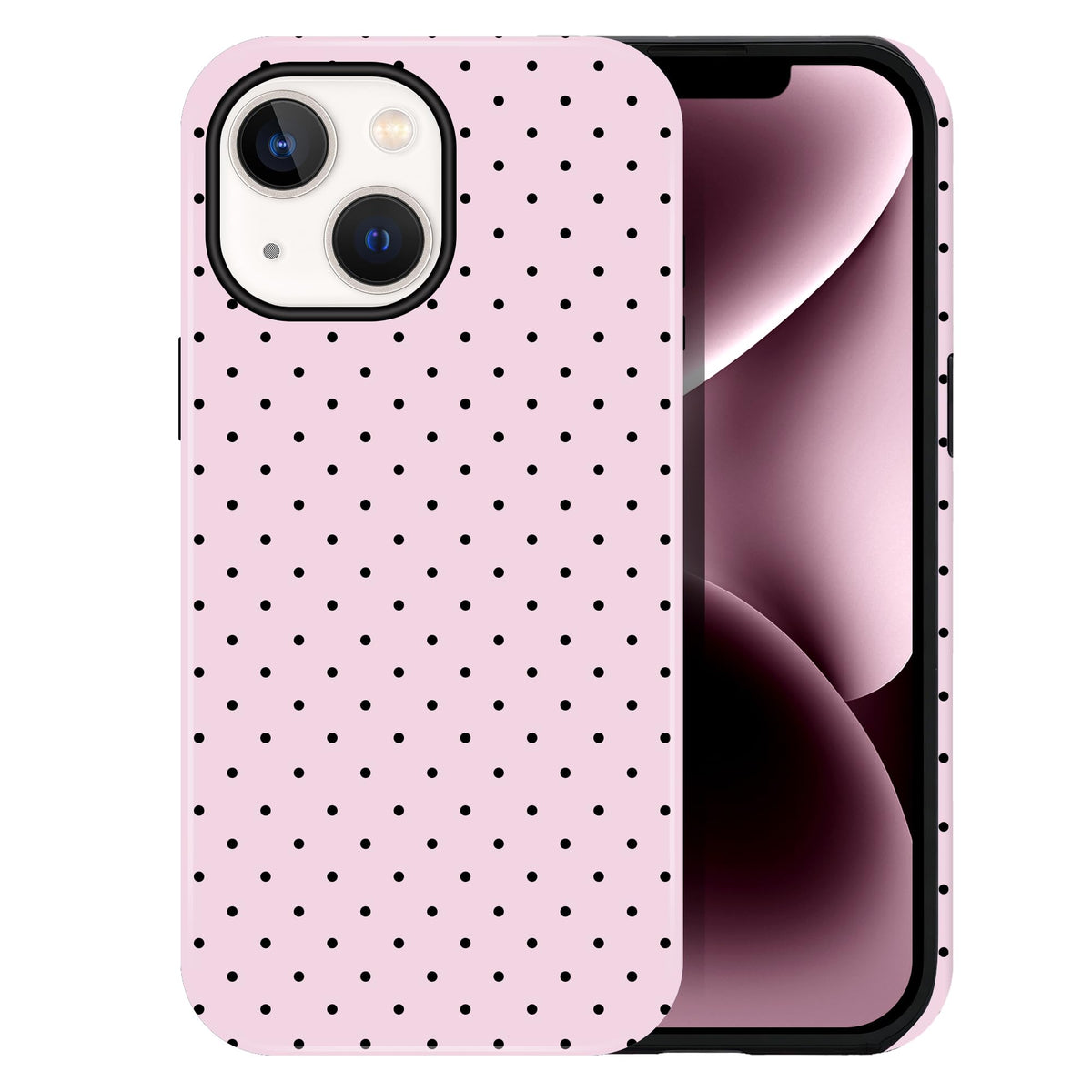 Polka Dot Pattern Phone Case for iPhone 17 6.3", White
