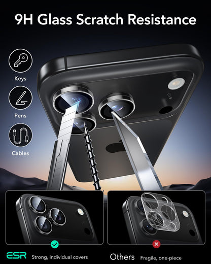 ESR for iPhone 17 Pro Max/17 Pro Camera Lens Protector, 1 Pack, Black