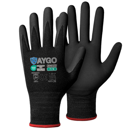KAYGO Safety Work Gloves MicroFoam Nitrile Coated 12 Pairs, KG18NH