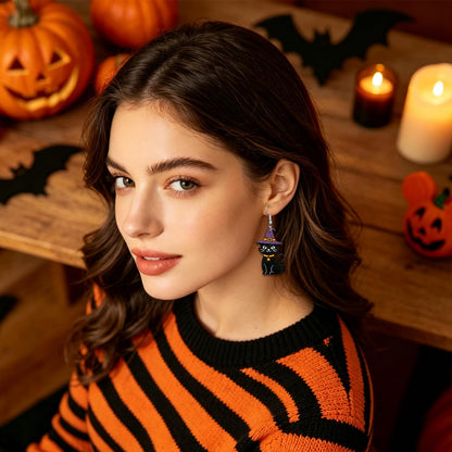Hocus Pocus Earrings for Women Spooky Witch Halloween Pumpkin Earrings Halloween Accessories Witch Jewelry
