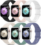 6 Pack Sport Silicone Bands Compatible with Apple Watch Band for Women Men