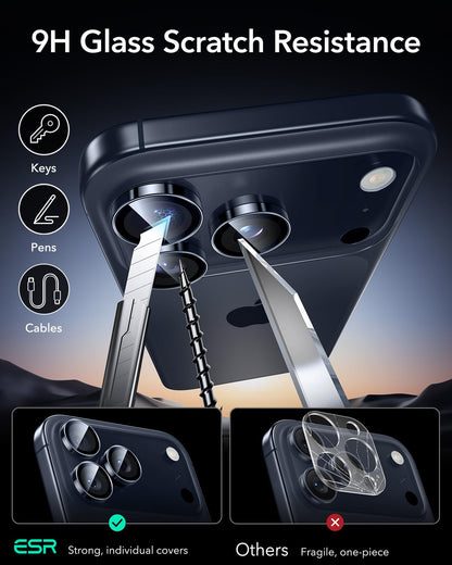 ESR for iPhone 17 Pro Max/17 Pro Camera Lens Protector, 1 Pack, Black