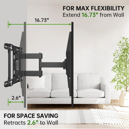 USX Mount Full Motion TV Wall Mount for 42-90 inch TV Holds up to 132lbs