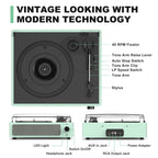 Seasonlife® Record Player for Vinyl Turntable with Speakers,Pale Purple