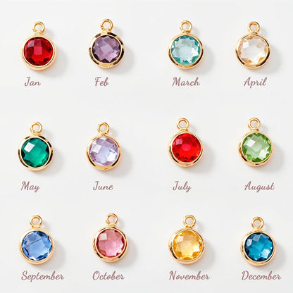 Birth Flower Necklaces for Women, 18K Gold Plated Birthstone Necklaces