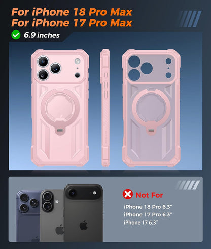 FNTCASE for iPhone 17 Case with 360 Spin Magnetic Stand