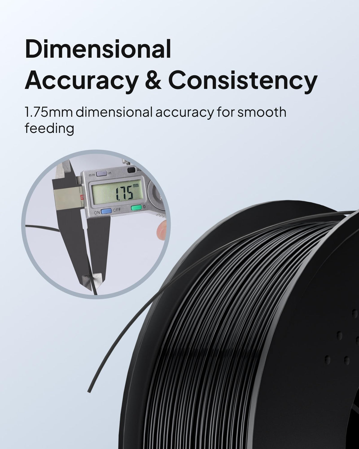 ELEGOO TPU 3D Printer Filament 1.75mm Black 1KG, 95A Flexible