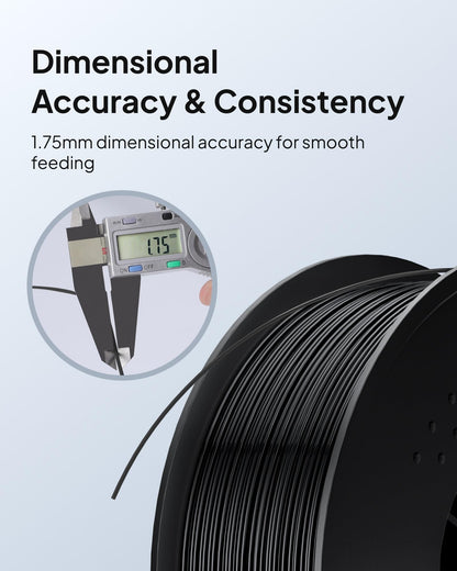 ELEGOO TPU 3D Printer Filament 1.75mm Black 1KG, 95A Flexible
