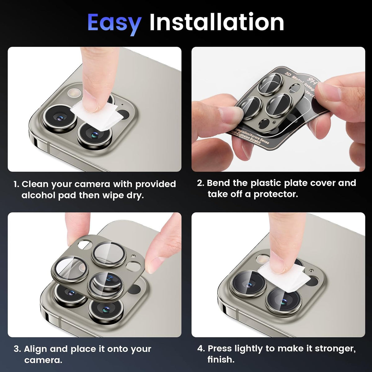 Tensea for iPhone 15 Pro Max/iPhone 15 Pro Camera Lens Protector